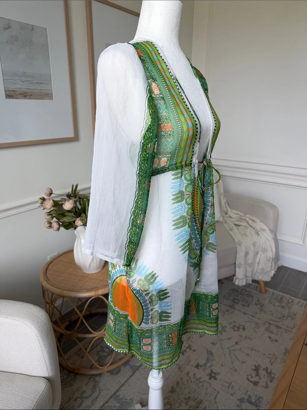Vintage Y2K Pucci Color Resort Cover Up Dress Euro Summer Beachwear OS